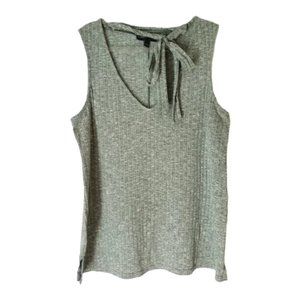 Lane Bryant | Green V-Neck Ribbed Tie-up Tank Top